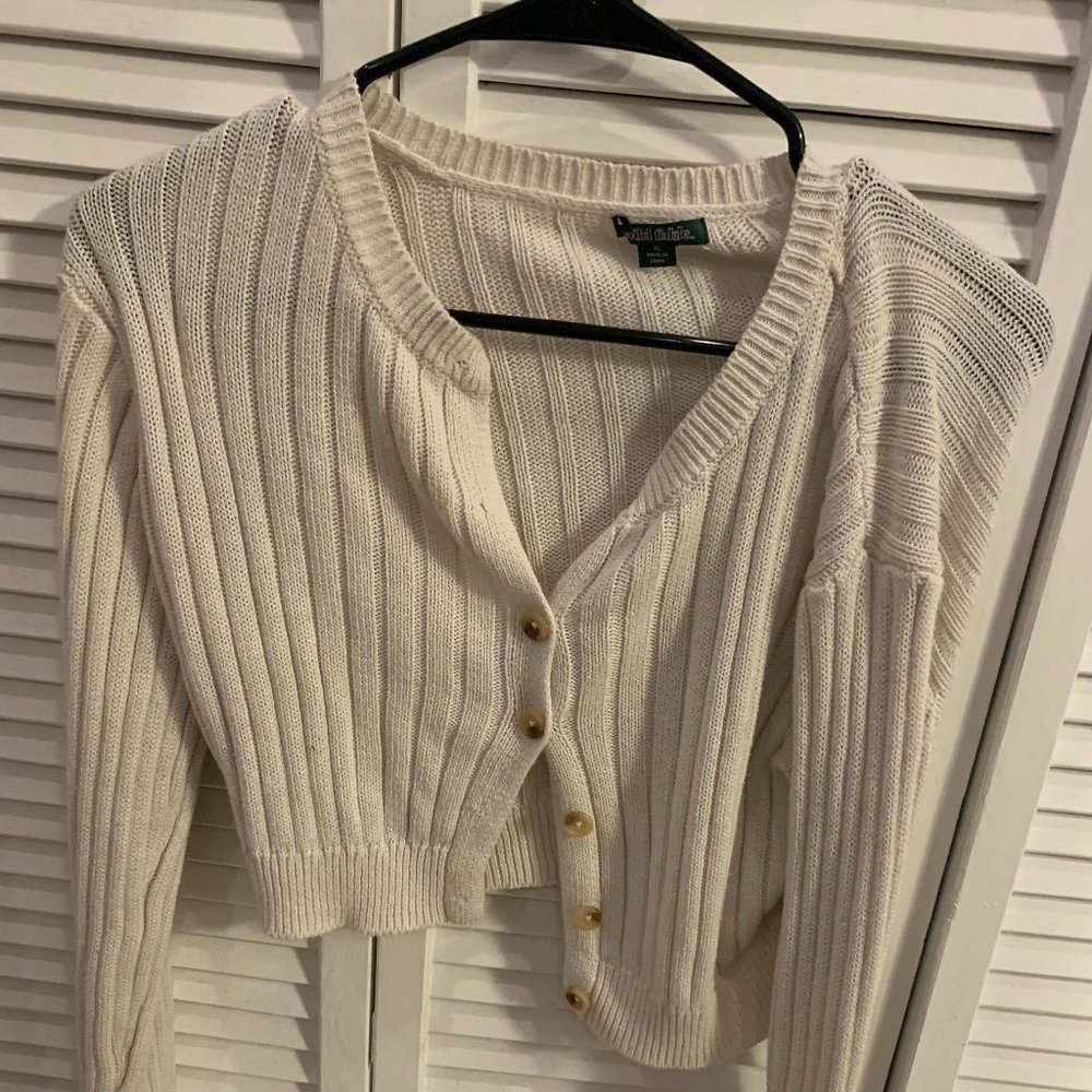 wild fable cream cropped cardigan